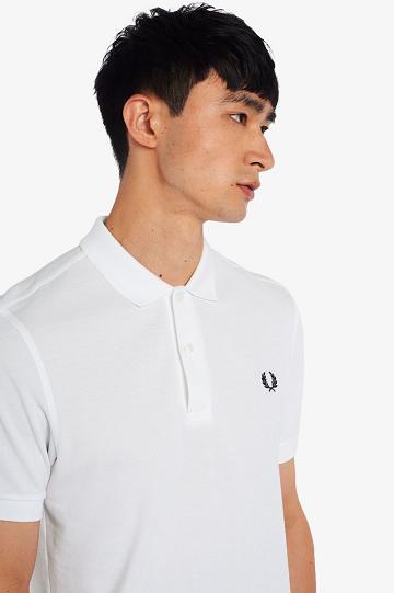 White Fred Perry M6000 Men's Polo Shirts | PH 1474BEXC